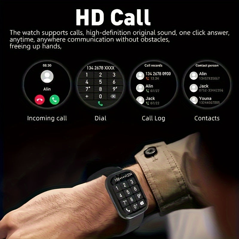 2024 New 2.01 Inch Touch Screen Dual Frequency, Unisex, Support Call Function, Incoming Call SMS Reminder, Multifunctional Fitness And Sports Smart Bracelet, Wireless Connection To Android And For Phone Cell Phone,