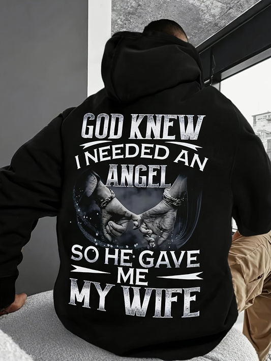 Men's Fleece-Lined Hoodie with Kangaroo Pocket - Punk Hip Hop Style