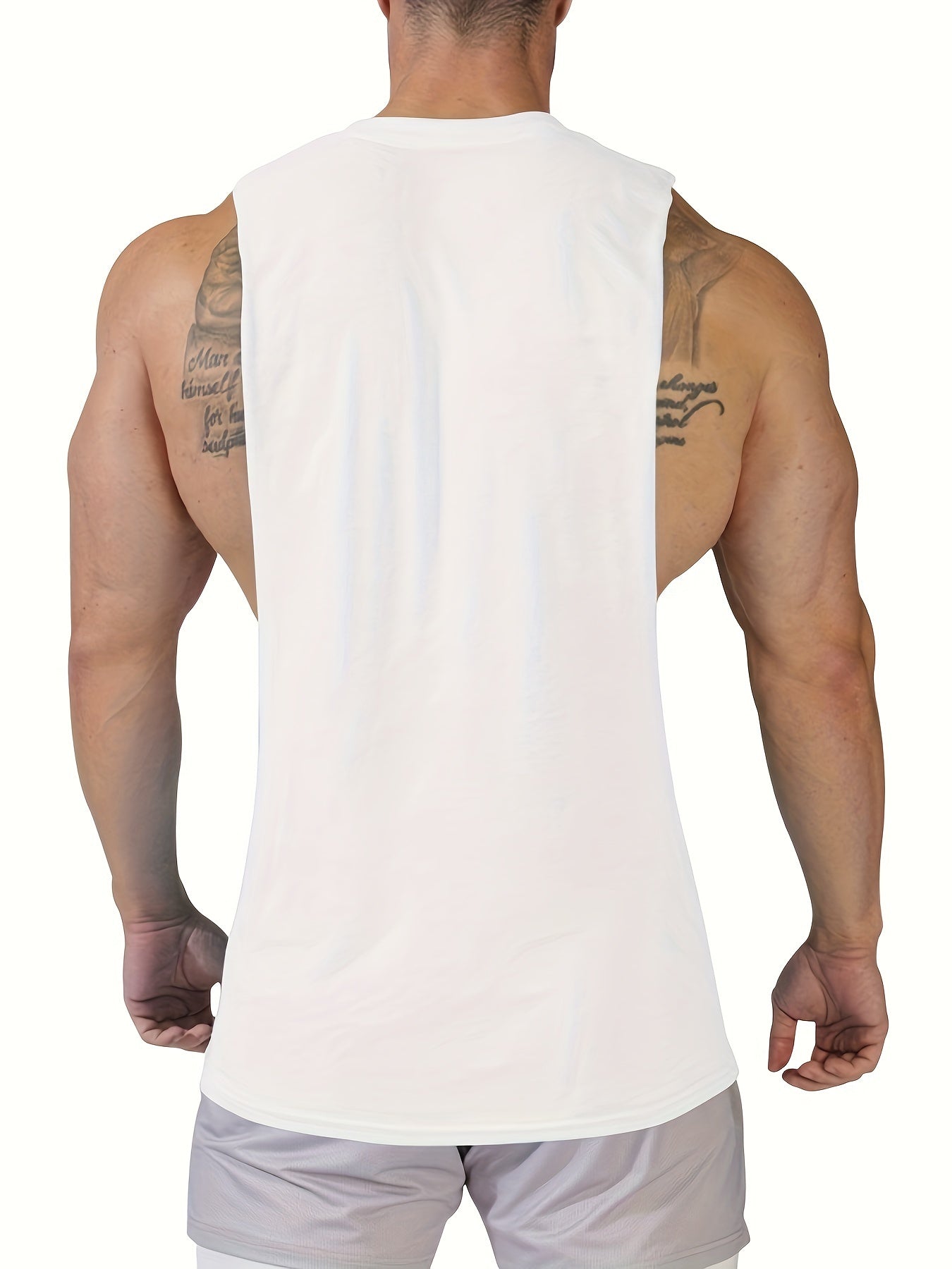 100% Cotton Mens Loose-Fit Solid Tank Top