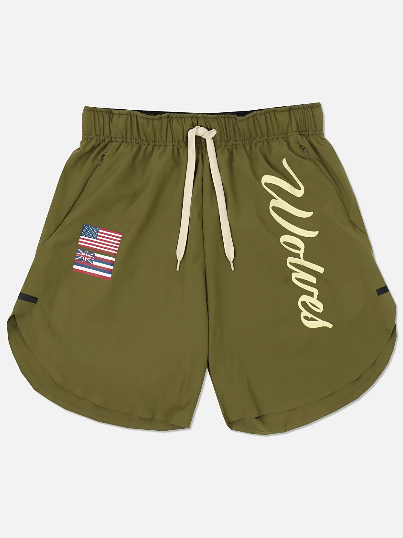 Hipster sports casual shorts men's fitness running training five-quarter pants
