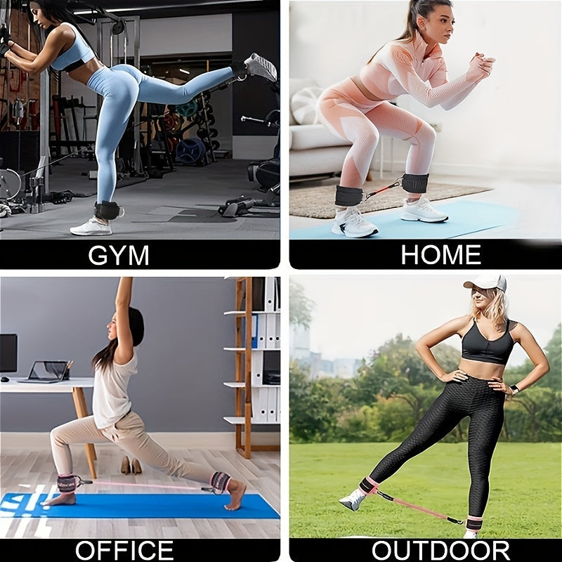 6-Piece Premium Ankle Resistance Band Kit - Tone, Strengthen and Sculpt Legs, Butt, and Glutes