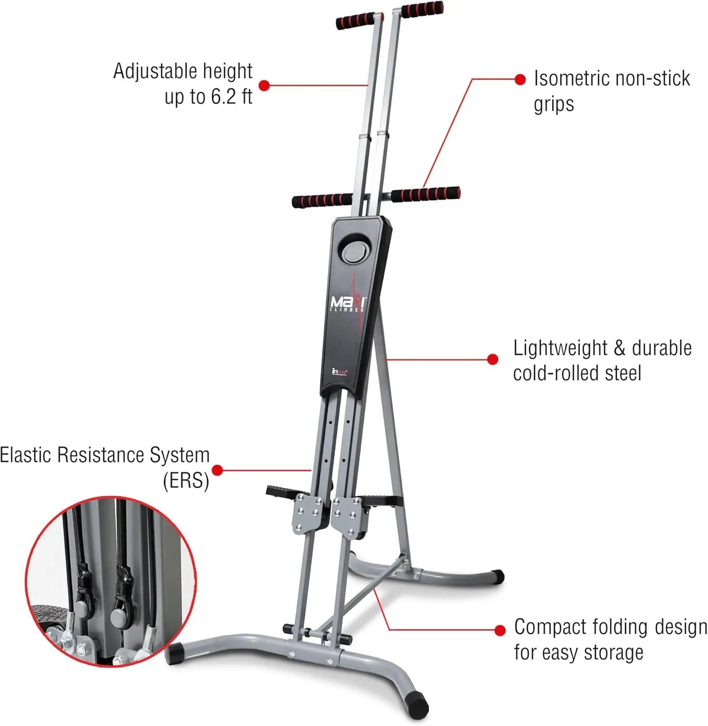 Vertical Climber provides an adjustable platform to target Power, Strength and Endurance Training for a Full-Body