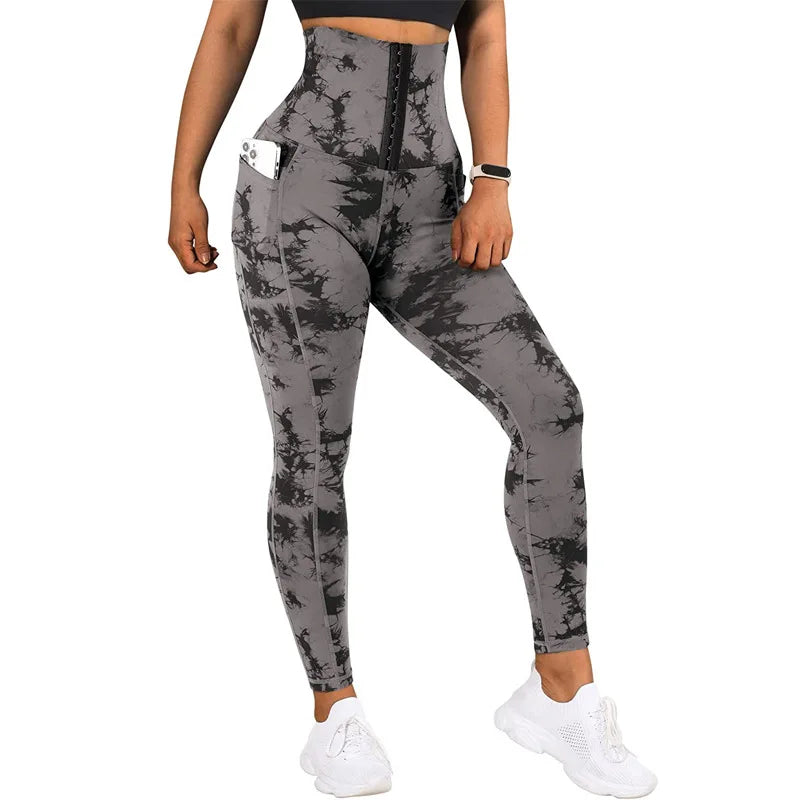 High Waist Tie Dye Legging Workout Scrunch Butt Lifting Sports Gym Tights