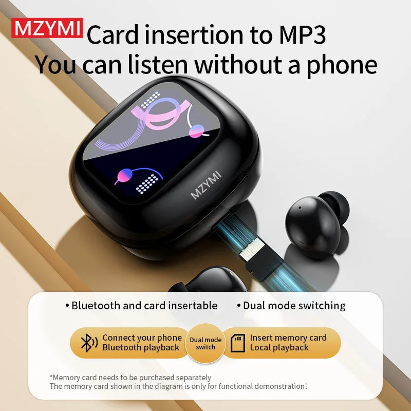 MZYMI S09 Wireless Earbuds ANC+ENC TWS Bluetooth5.4 Headphone Active Noise Cancelling