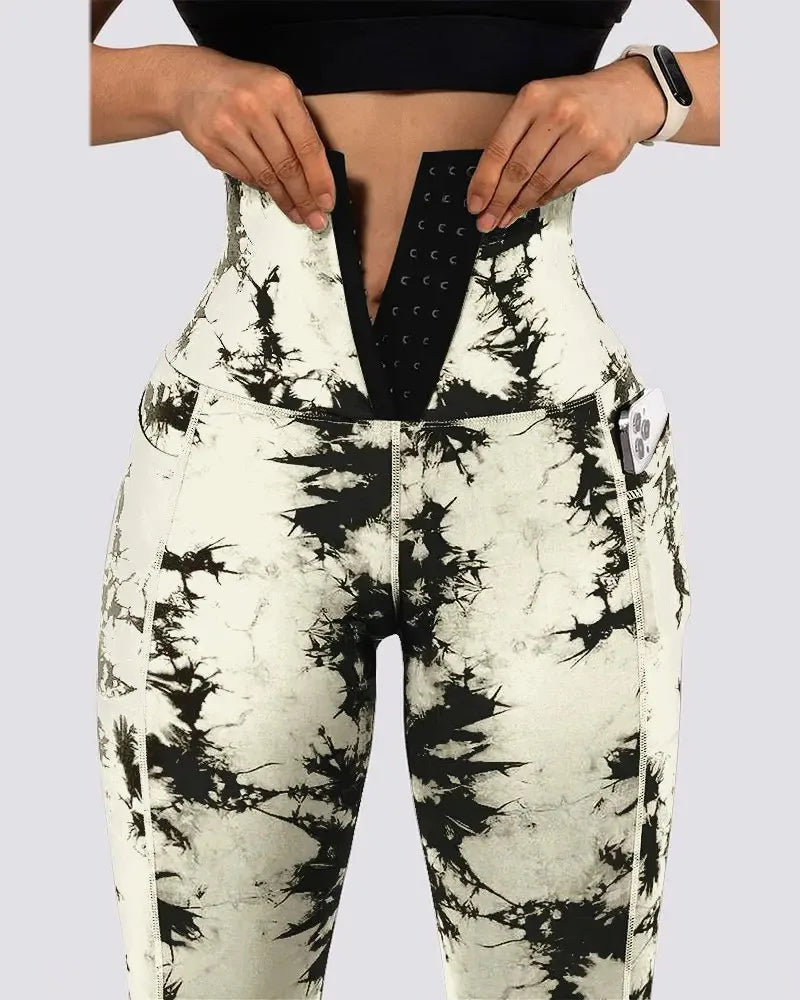 High Waist Tie Dye Legging Workout Scrunch Butt Lifting Sports Gym Tights