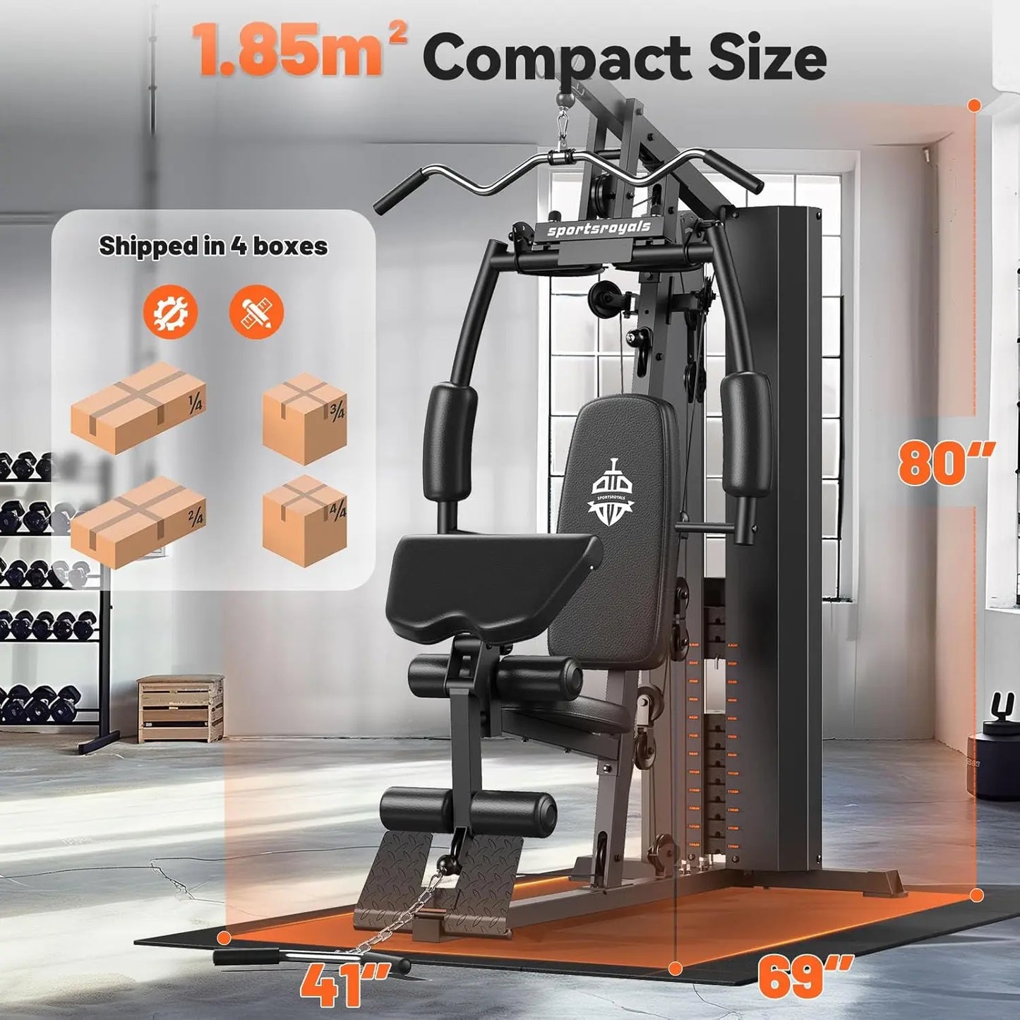 Workout Station with 154LBS Weight Stack,