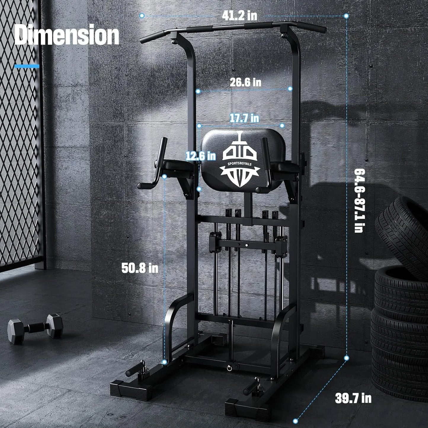 Power Tower Pull Up Dip Station Multi-Function Home Gym