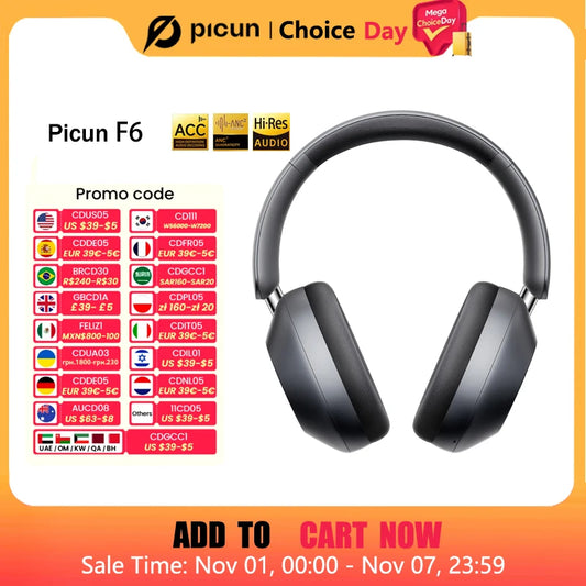 Picun F6 Active Noise Cancelling Bluetooth Headset