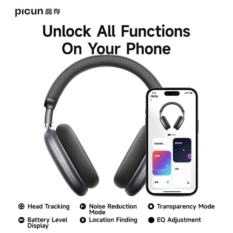 Picun F8 Pro ANC Wireless Headphones 3D Spatial Audio Head Tracking