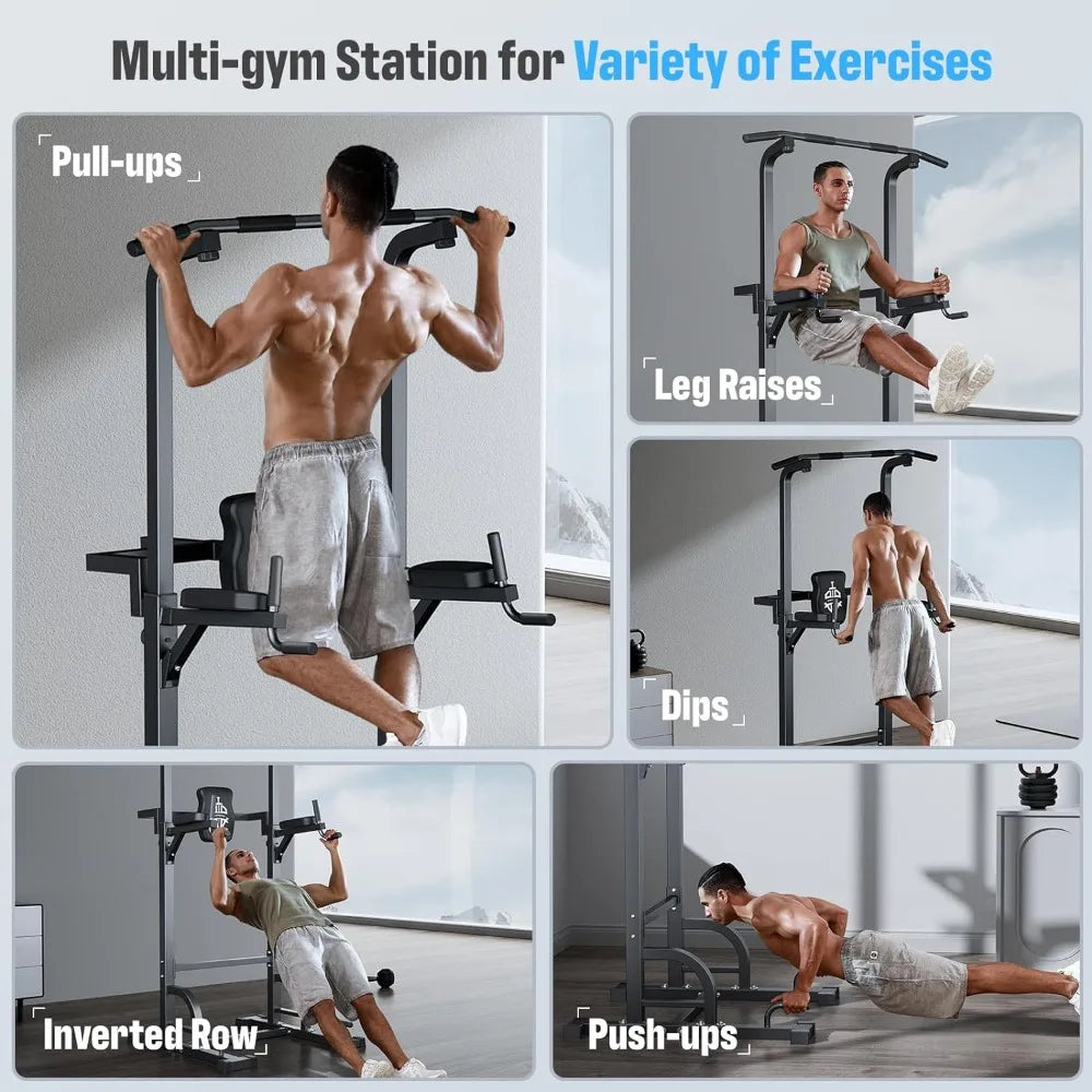 Power Tower Pull Up Dip Station Assistive Trainer 440LBS