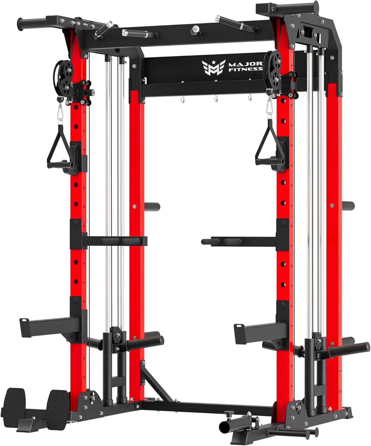 1600lbs Capacity All-in-One Squat Rack with Dual Pulley System for Home Gym Strength