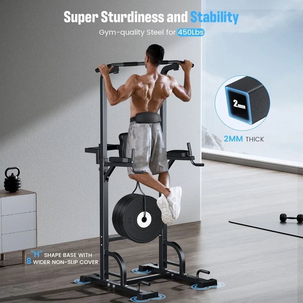 Power Tower Pull Up Dip Station Assistive Trainer 440LBS