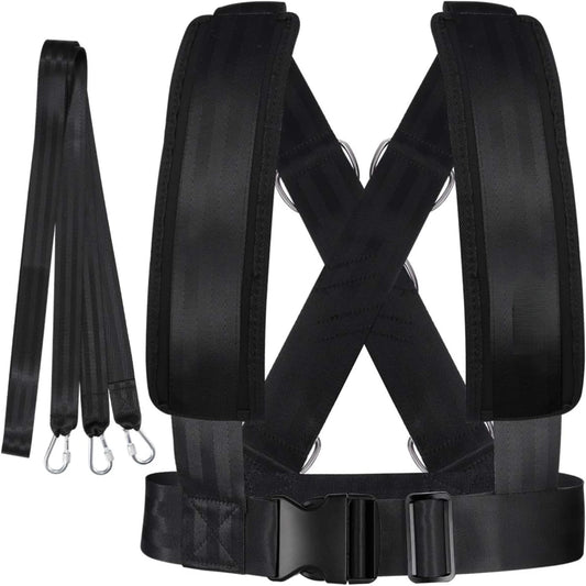 Highly effective and versatile resistance training fitness sled harness