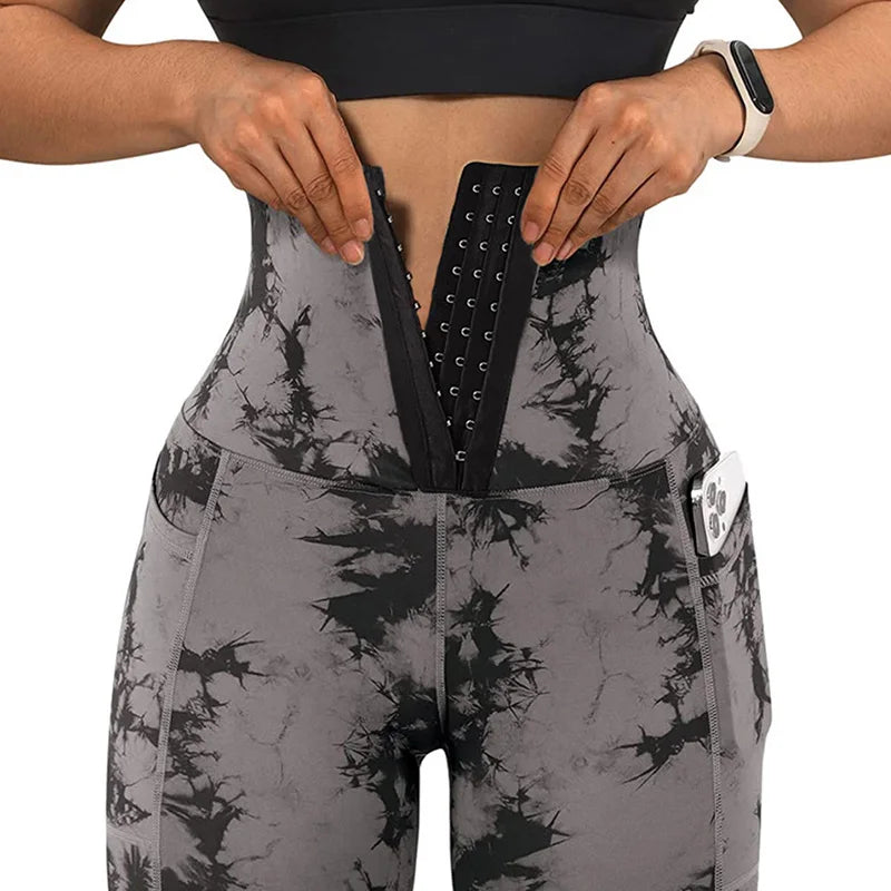 High Waist Tie Dye Legging Workout Scrunch Butt Lifting Sports Gym Tights