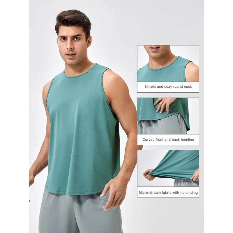 Quick Dry Running Sleeveless Fitness Athletic Muscle Tee Solid
