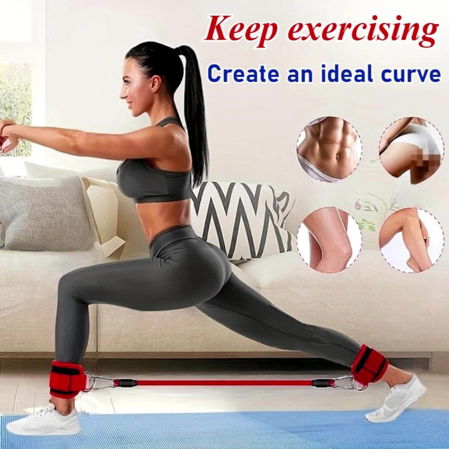 6-Piece Premium Ankle Resistance Band Kit - Tone, Strengthen and Sculpt Legs, Butt, and Glutes
