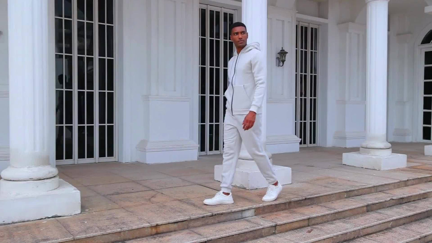 2-piece Solid Color Men's Athletic Tracksuit Set
