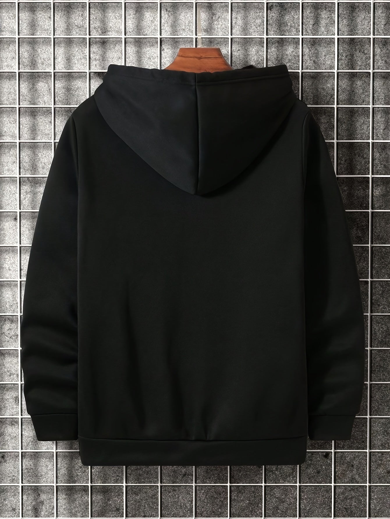 Men'S Casual Geometric Hoodie with Kangaroo Pocket