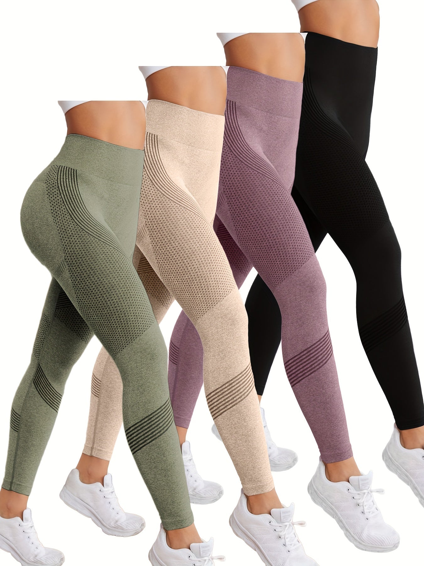 4Pcs High Stretch Butt Lifting Yoga Pants,