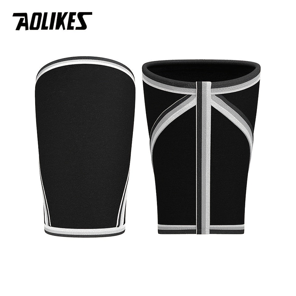 1pair AOLIKES Knee Support Sleeves - 7mm/0.28in Neoprene Compression Sports Protector for Men and Women