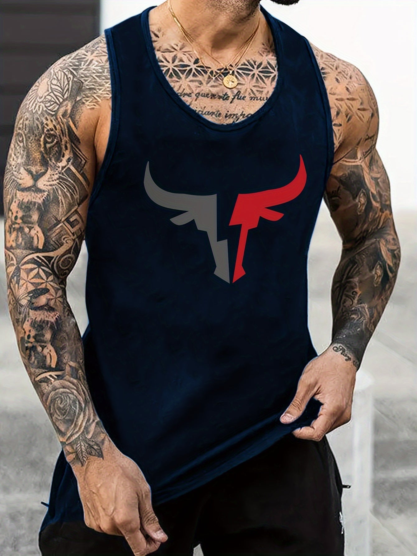Men's Casual Graphic Tank Top Slim Fit