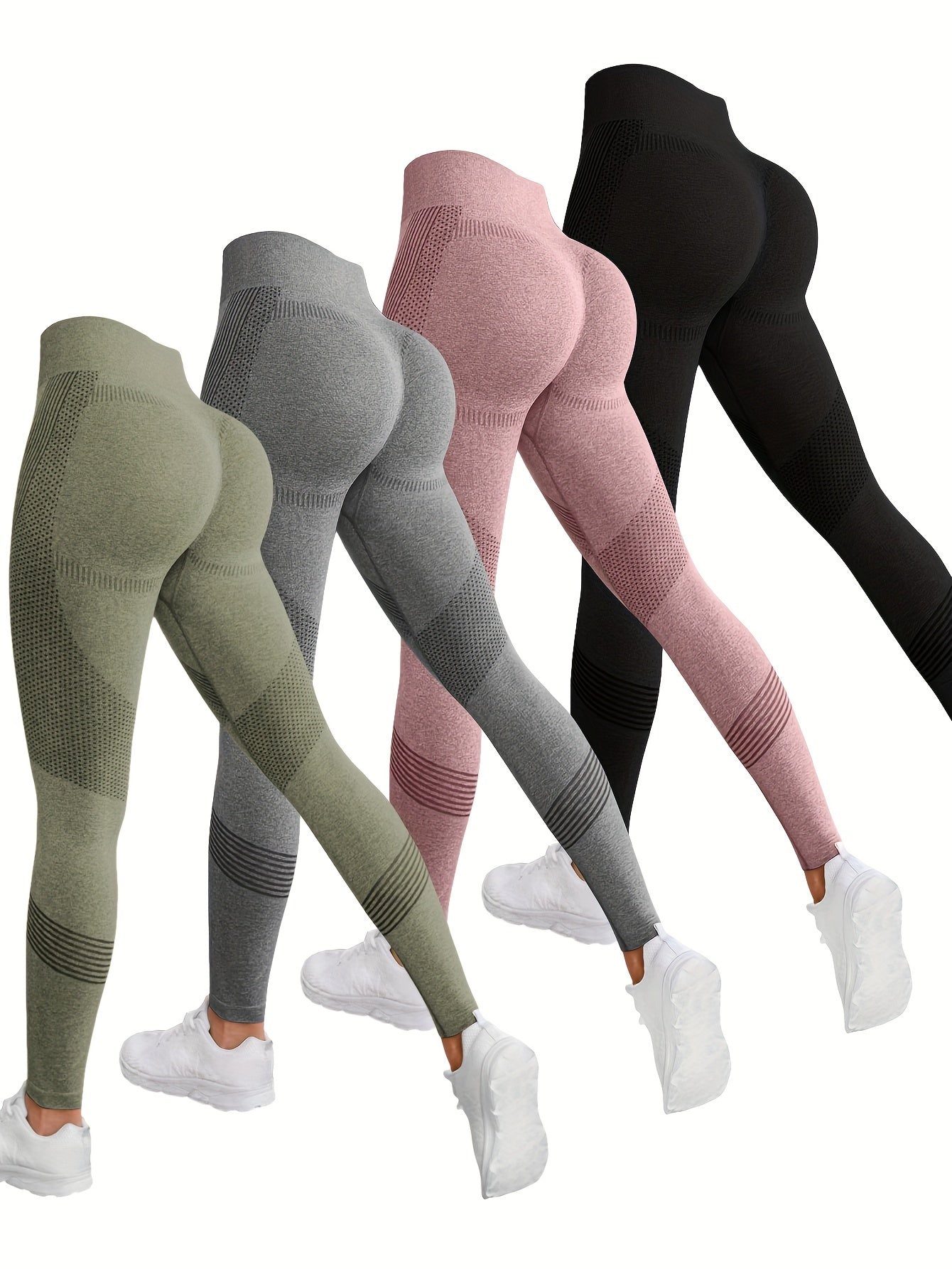 4Pcs High Stretch Butt Lifting Yoga Pants,