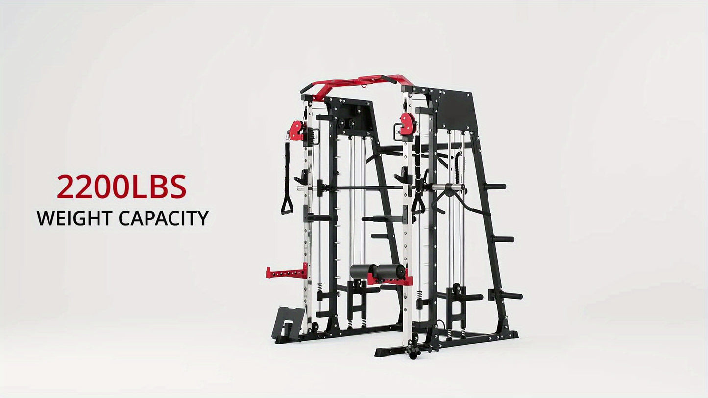 2200lbs ALL-IN-ONE Smith Machine Home Gym With LAT-Pull Down System,