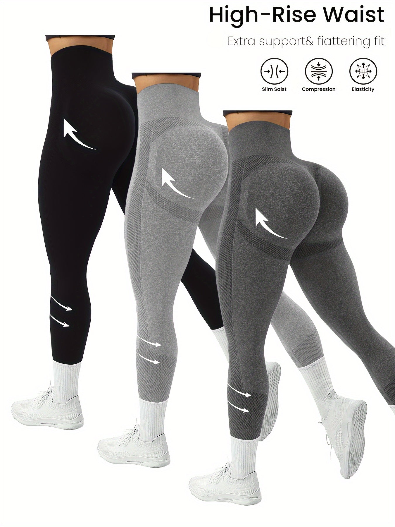 3-Pack High-Rise Sports Leggings for Women