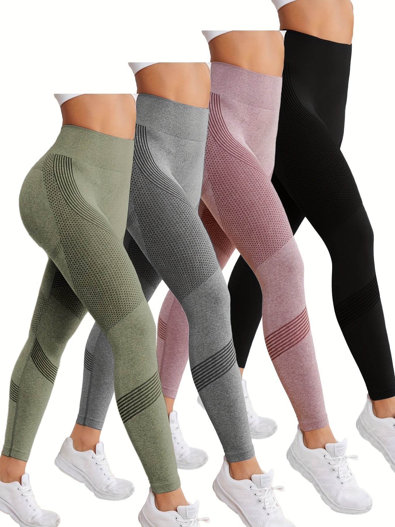 4Pcs High Stretch Butt Lifting Yoga Pants,