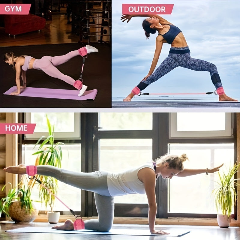 6-Piece Premium Ankle Resistance Band Kit - Tone, Strengthen and Sculpt Legs, Butt, and Glutes