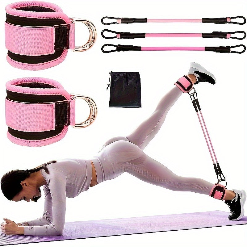 6-Piece Premium Ankle Resistance Band Kit - Tone, Strengthen and Sculpt Legs, Butt, and Glutes
